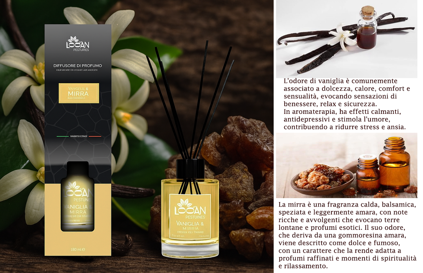 Diffusore di profumo VANIGLIA & MIRRA 140 ml