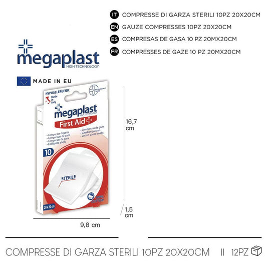 140137 COMPRESSE DI GARZA 10pz 20x20cm