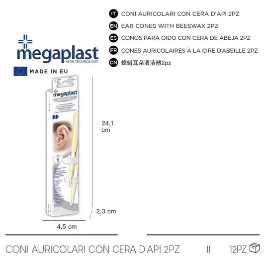 163969 CONI AURICOLARI con cera d'api 2pz