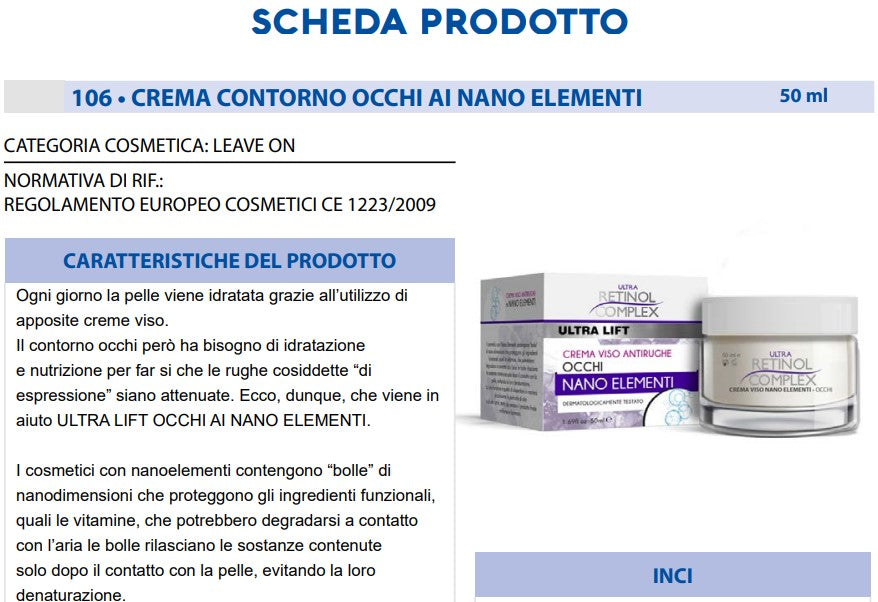 Crema contorno occhi NANO ELEMENTI 50ml