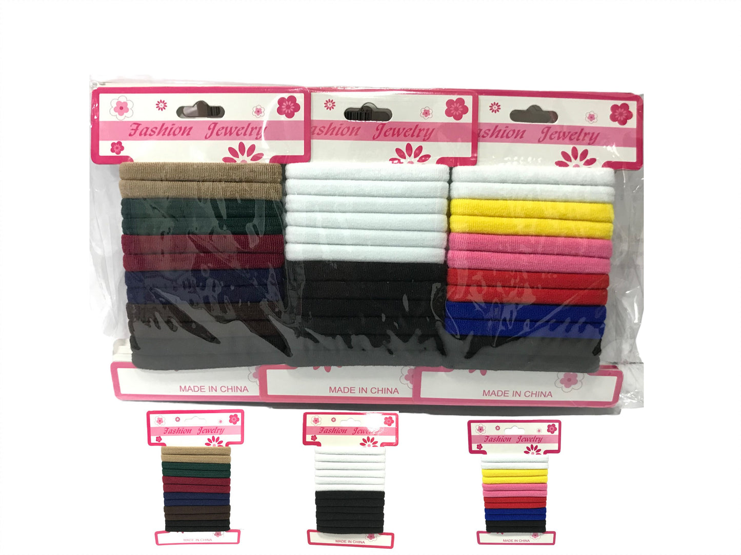 Cartella 12pz elastici per capelli colore assortiti