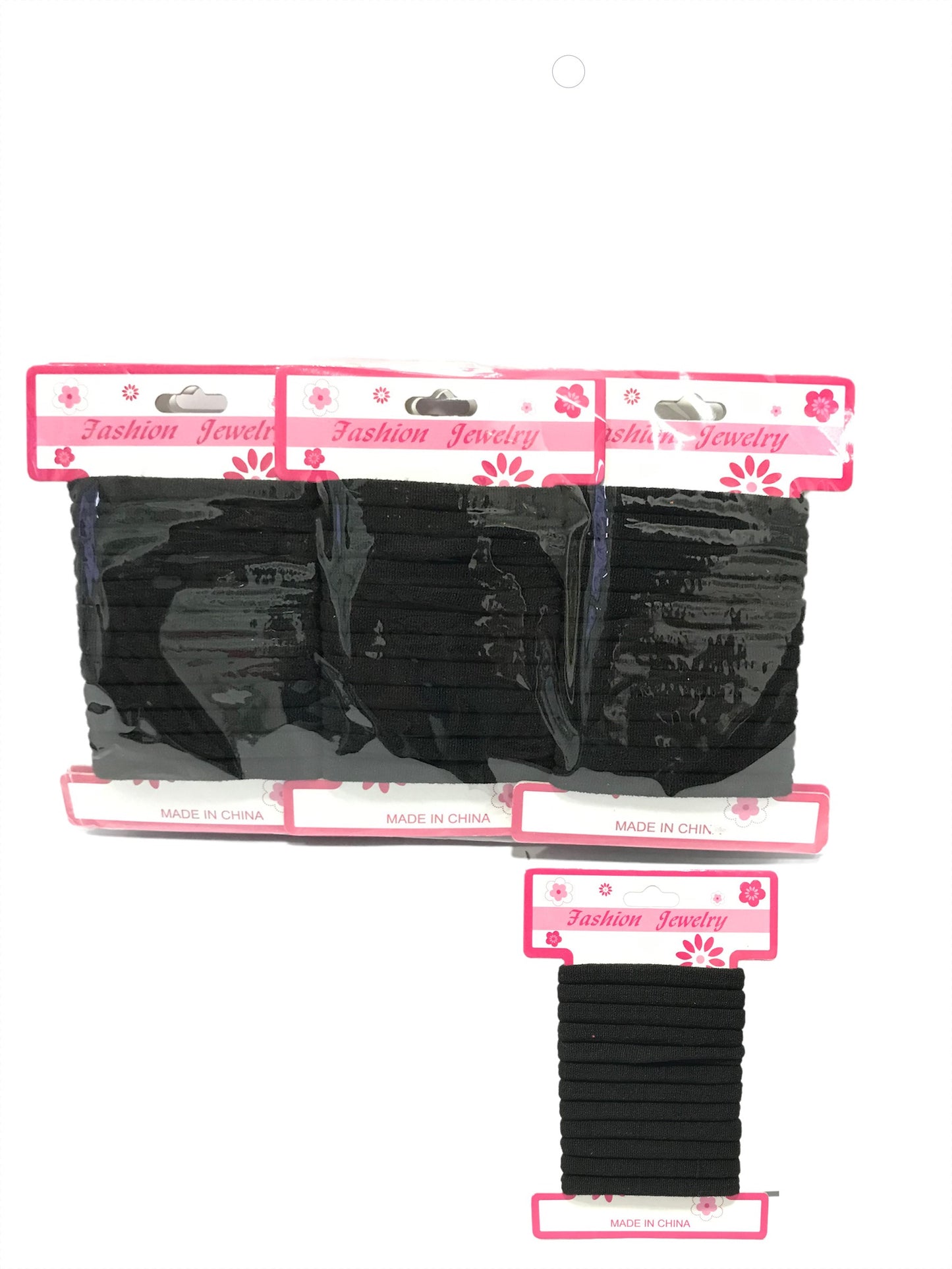 Cartella 12pz elastici per capelli colore nero