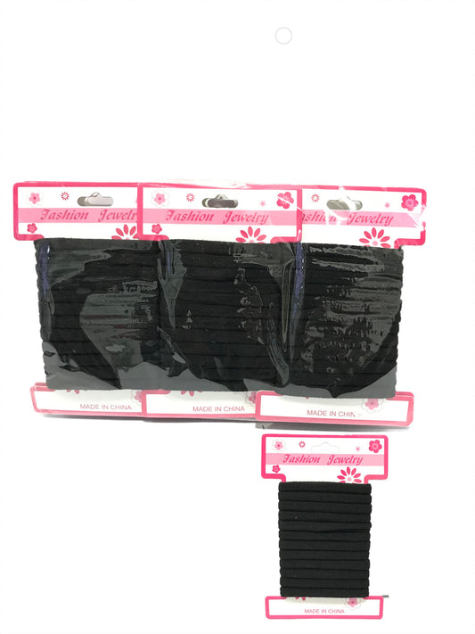 Cartella 12pz elastici per capelli colore nero