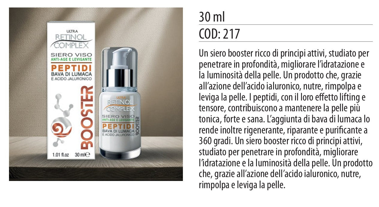Siero viso BOOSTER PEPTIDI & BAVA DI LUMACA 30ml