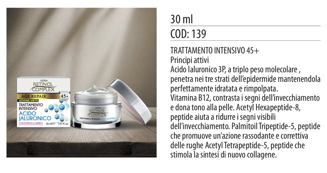Trattamento intensivo 45+ CONTORNO LABBRA ACIDO JALURONICO 30ml