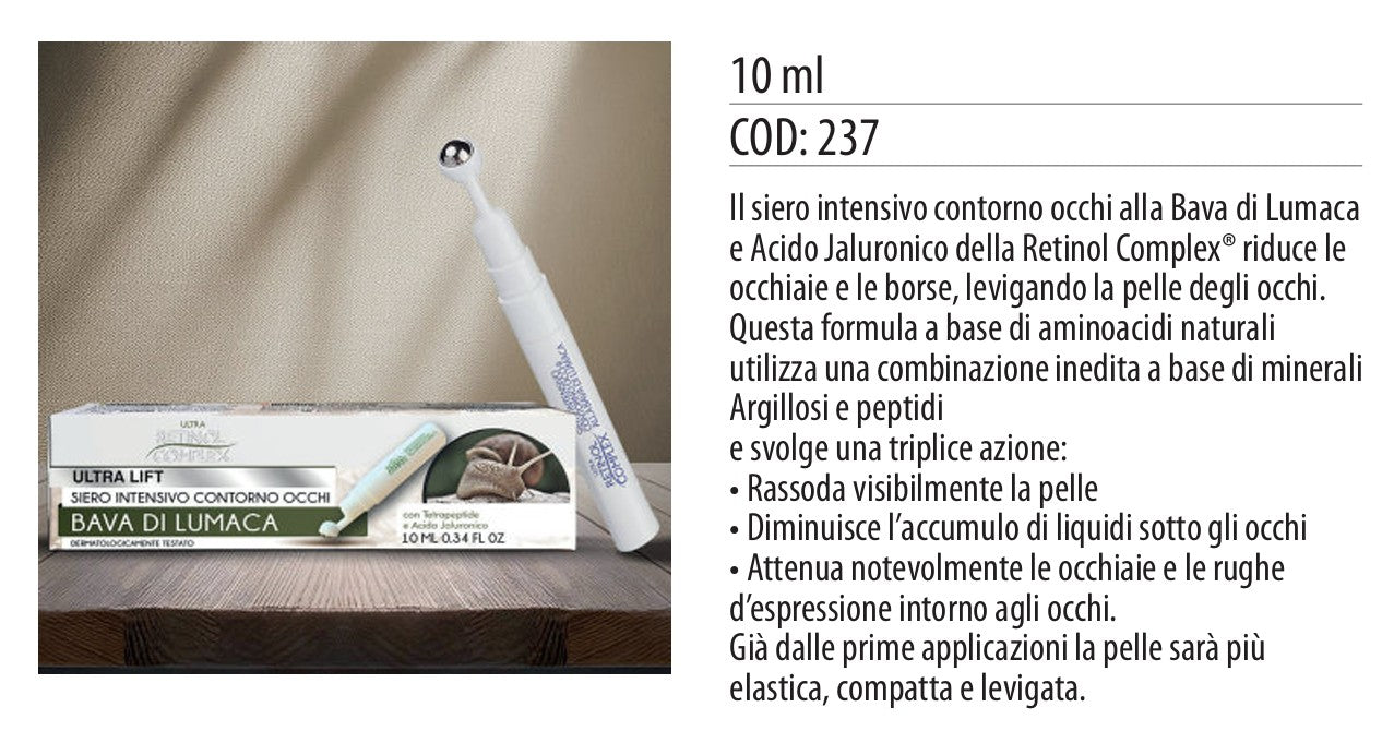 Siero intensivo contorno occhi roll-on BAVA LUMACA 10ml
