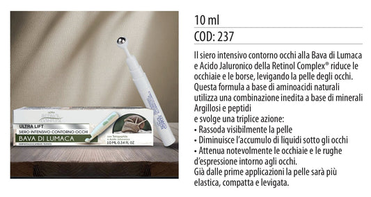 Siero intensivo contorno occhi roll-on BAVA LUMACA 10ml