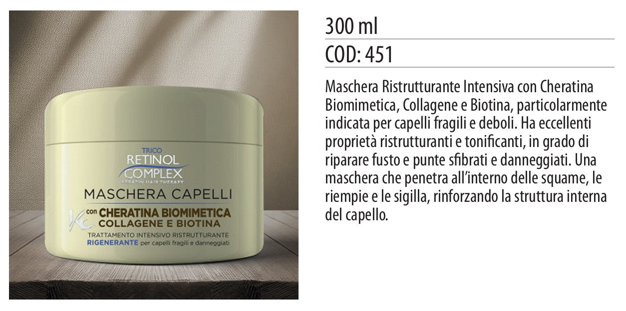 Maschera capelli TRATTAMENTO INTENSIVO RISTRUTTURANTE 300ml