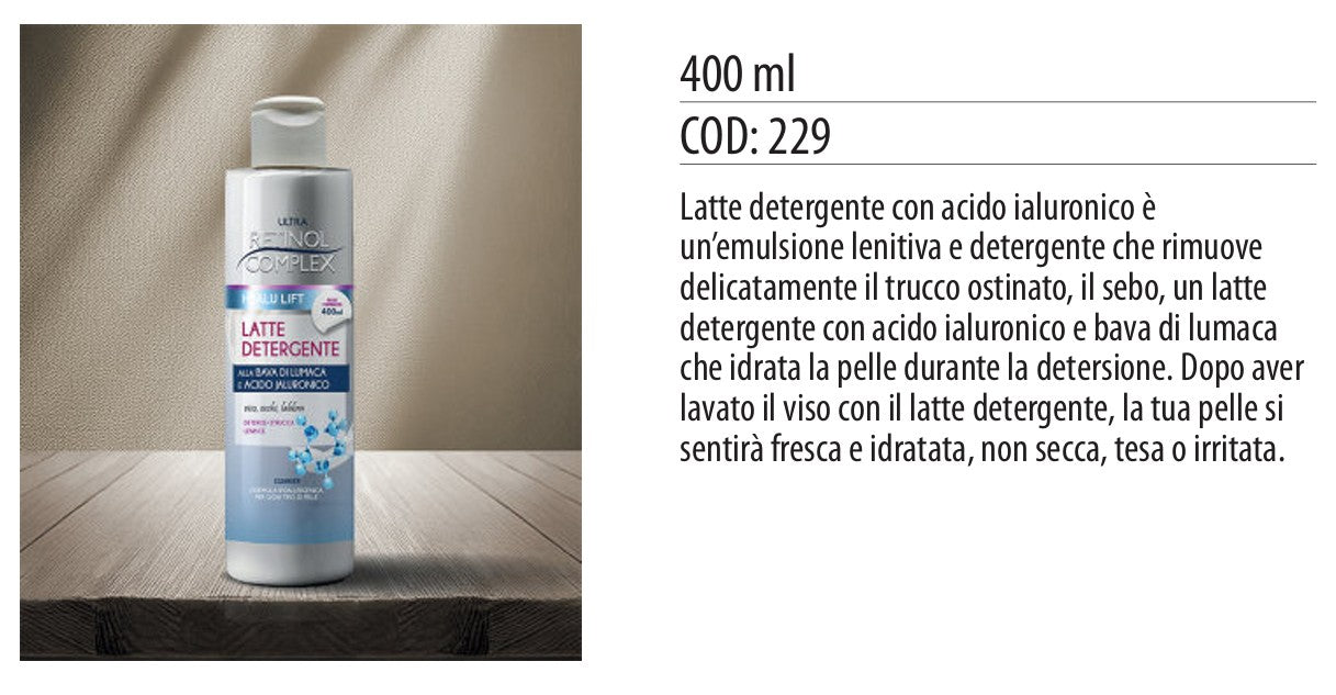 LATTE DETERGENTE viso occhi labbra 400 ml