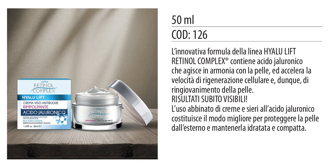Crema viso rimpolpante ACIDO JALURONICO 50ml