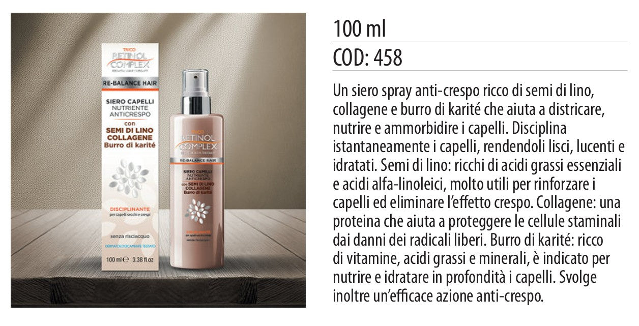 Siero capelli NUTRIENTE ANTICRESPO DISCIPLINANTE 100ml