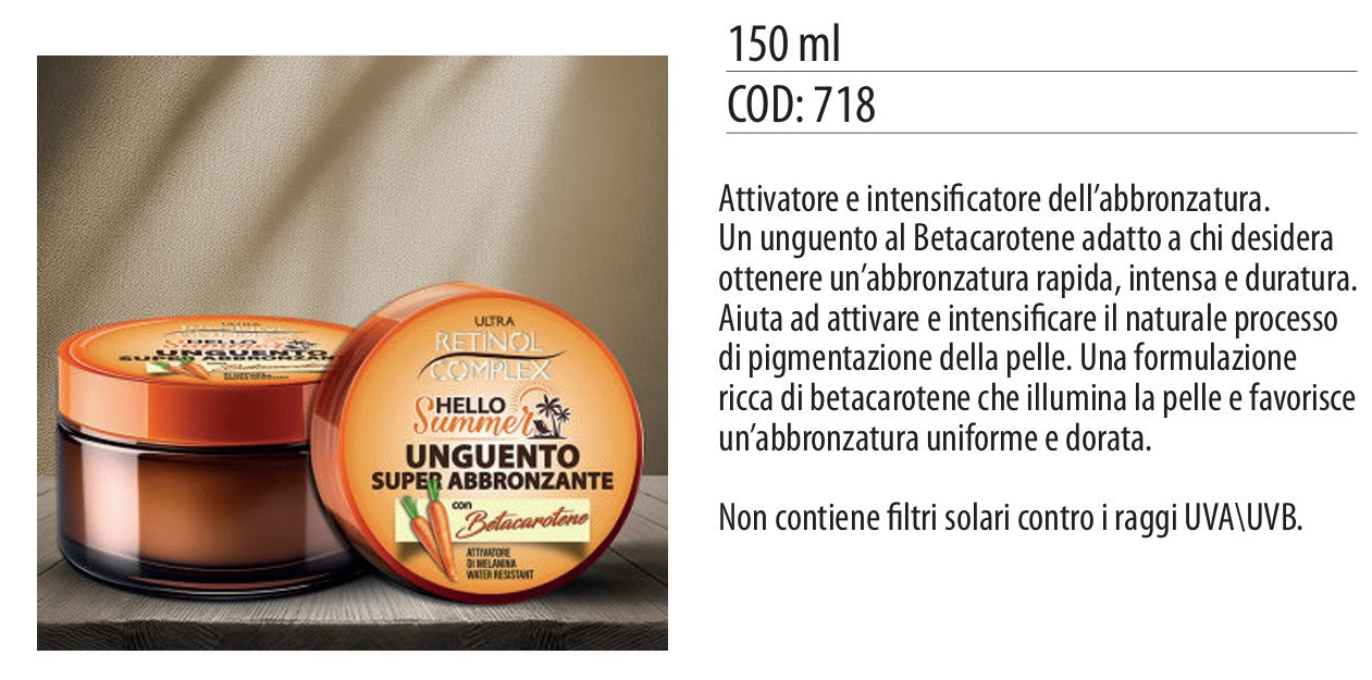 Unguento super abbronzante BETACAROTENE 150ml
