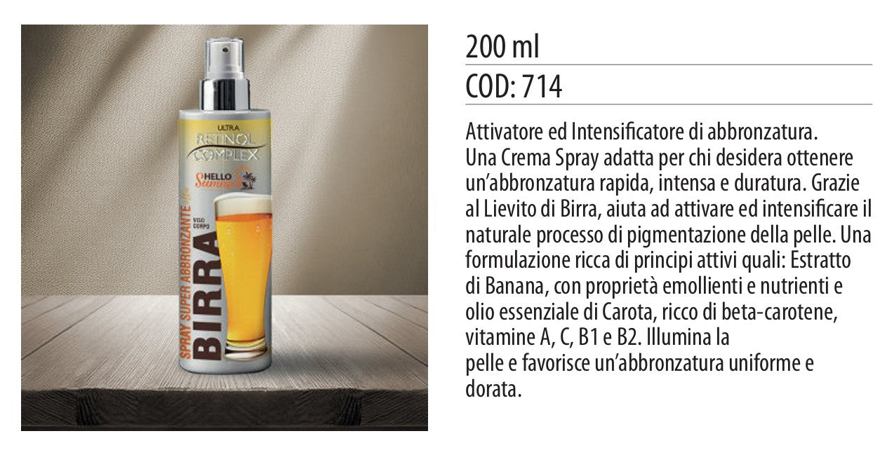 Spray Abbronzante alla BIRRA 200 ml
