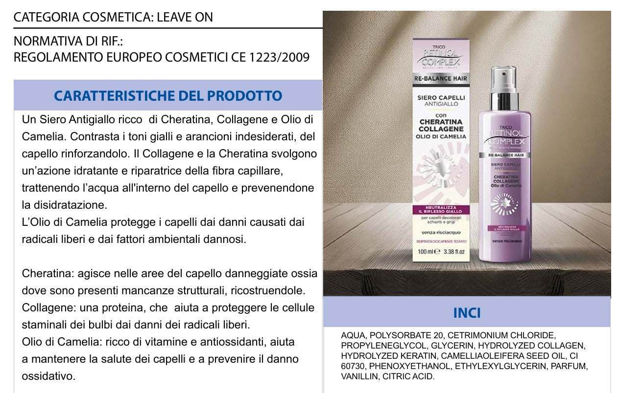 Siero capelli ANTIGIALLO 100ml
