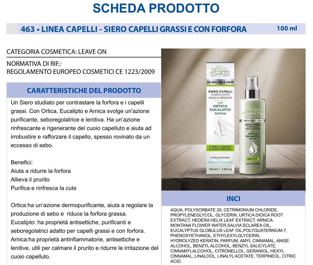 Siero Capelli GRASSI E CON FORFORA 100ml