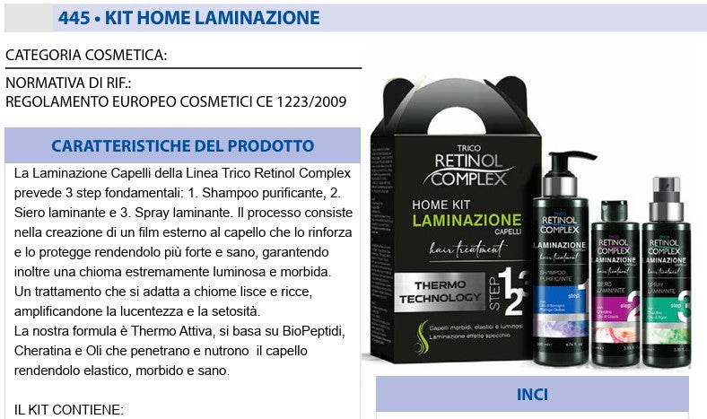 Kit 3pz LAMINAZIONE capelli