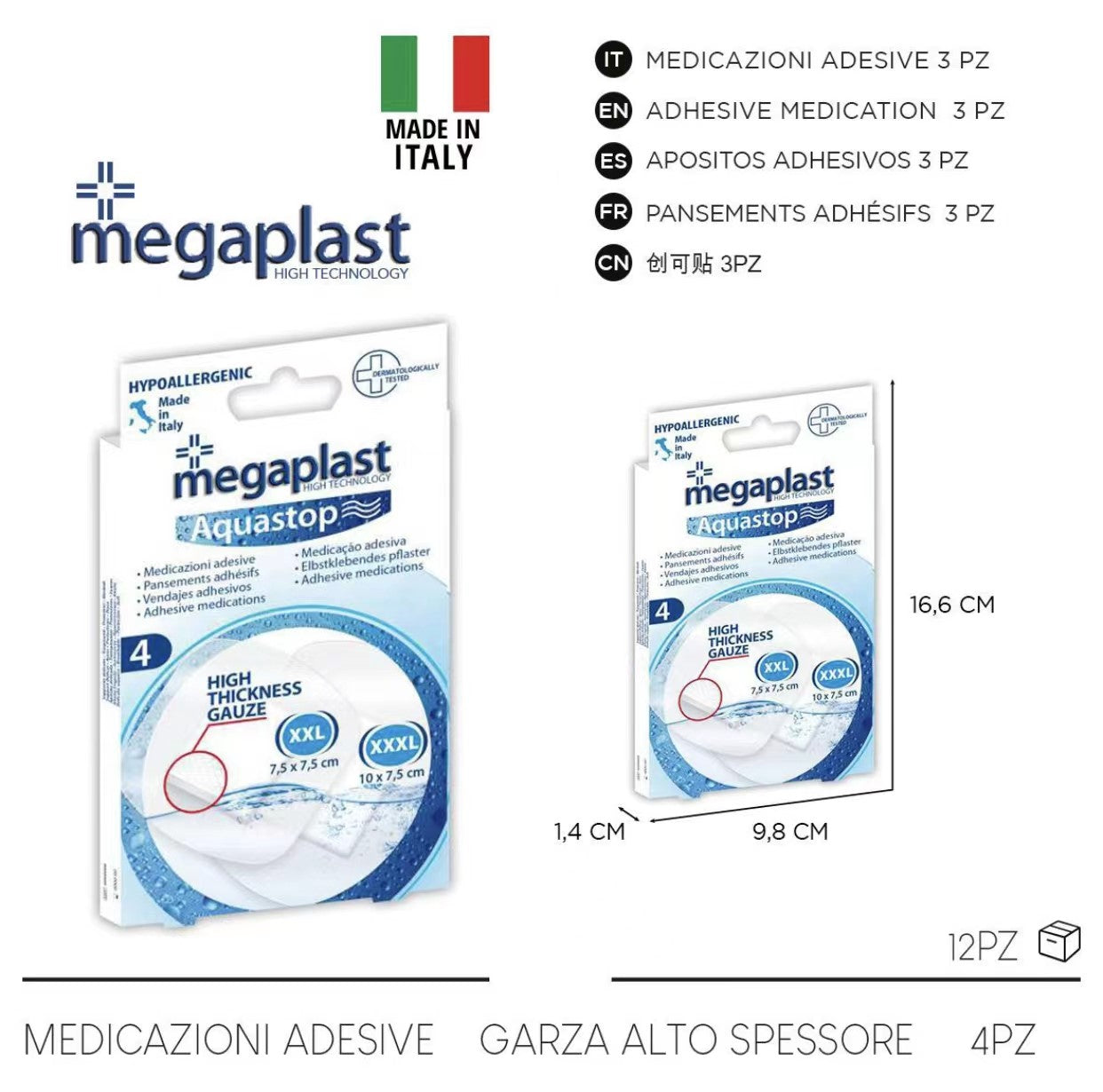 ACQUASTOP 4PZ MEDICAZIONI ADESIVE XL+XXL cod. 112653