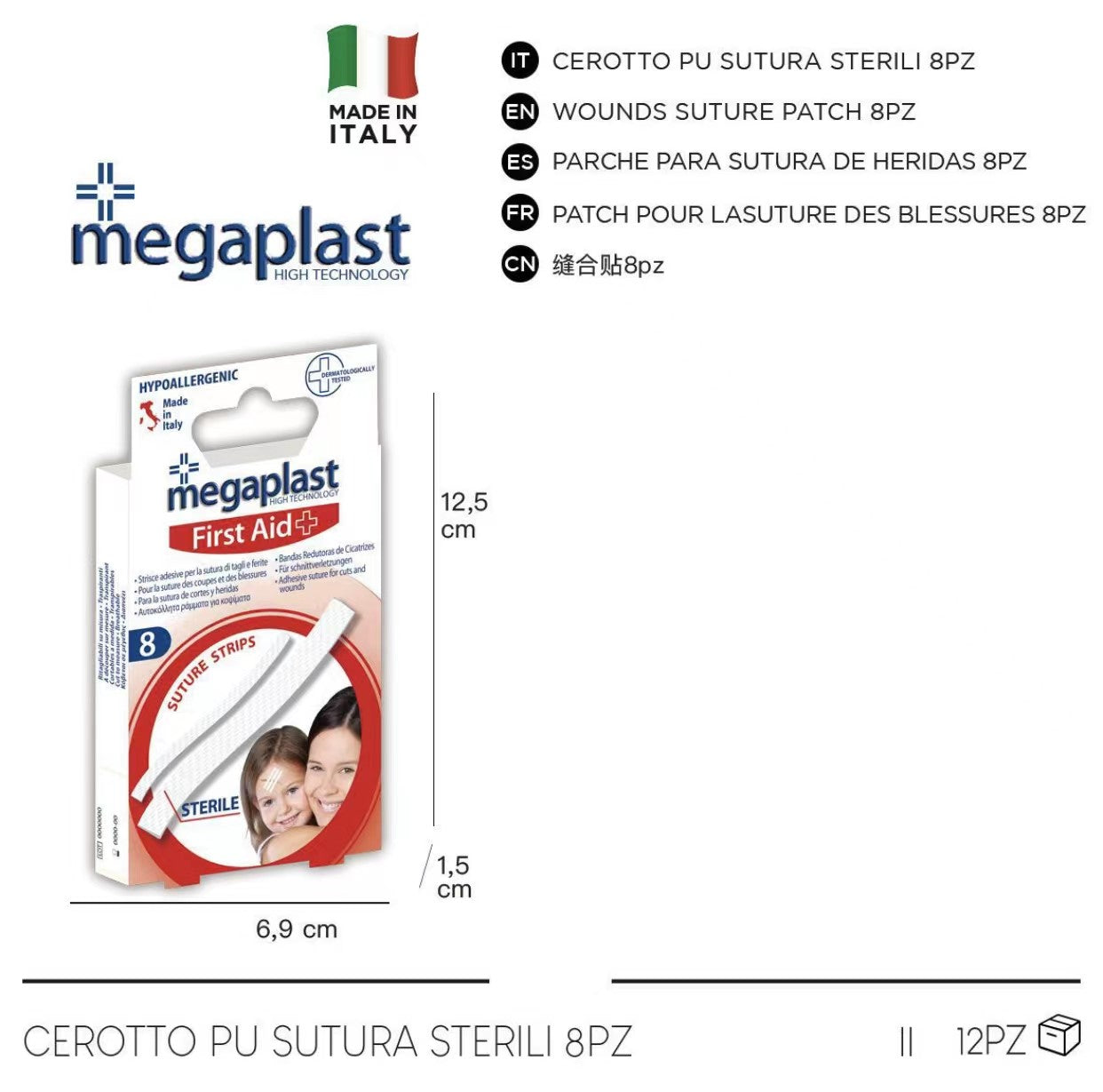 Confezione SPECIAL 8PZ STRISCE ADESIVE PER SUTURA cod. 112806