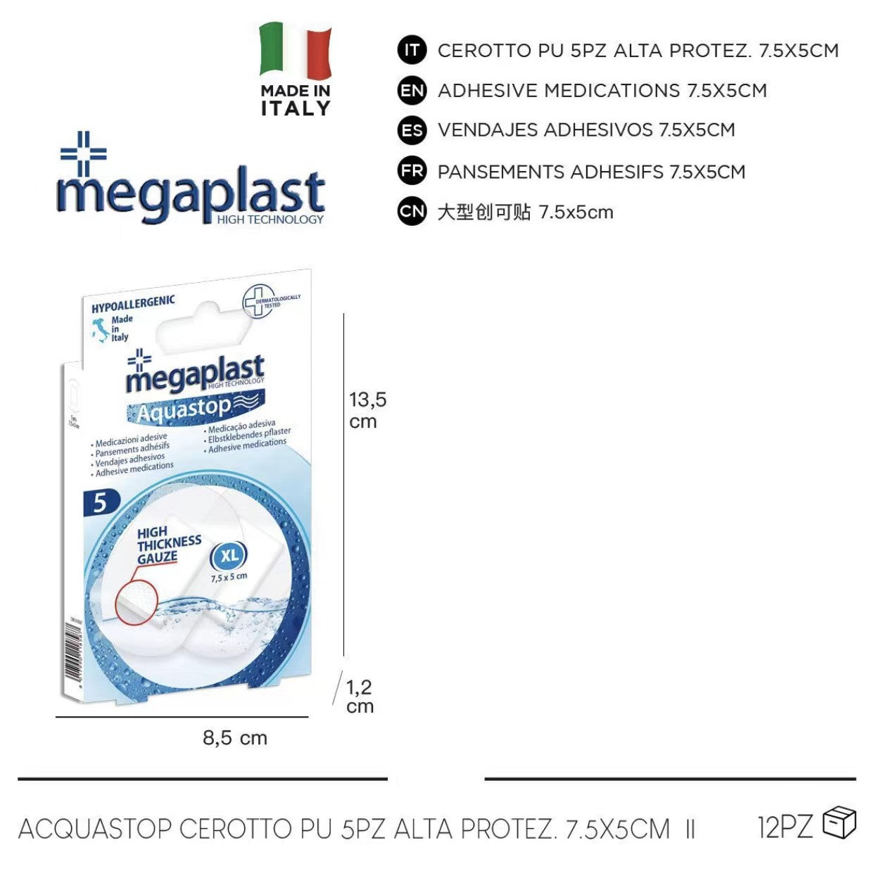 Confezione ACQUASTOP 5PZ MEDICAZIONI ADESIVE XL cod. 118587