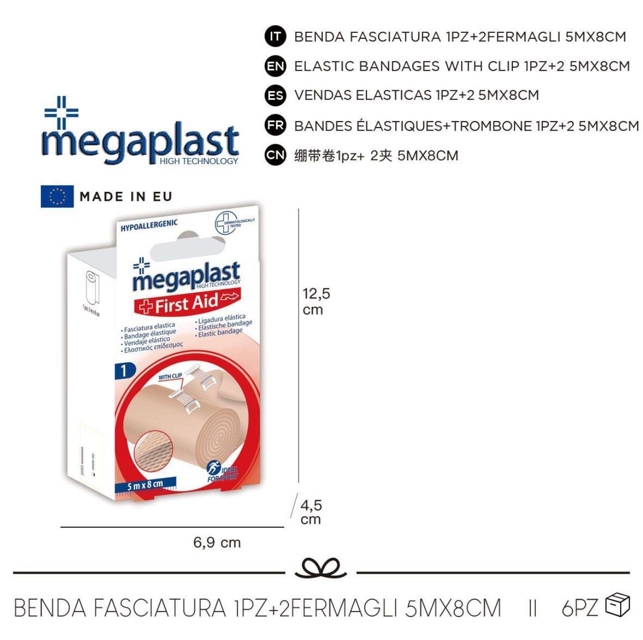 1PZ BENDE ELASTICHE COESIVA + 2 FERMAGLIO cod. 164225