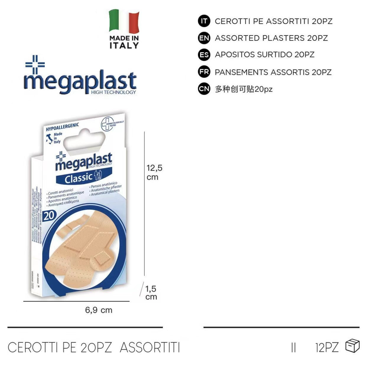 Confezione CEROTTI CLASSICI 20PZ ASSORTITI cod. 180027