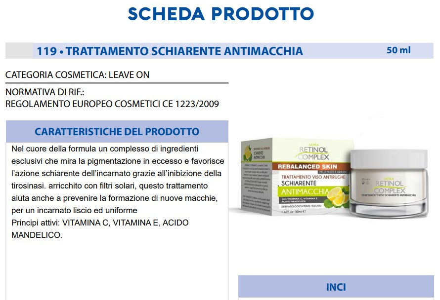 Crema Viso Trattamento Anti-macchia 50 ml