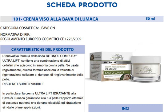 Crema Viso Bava di Lumaca 50 ml