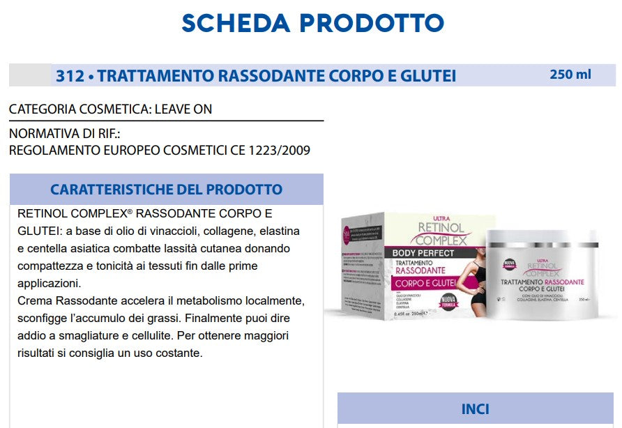 Trattamento Rassodante Corpo e Glutei 250 ml