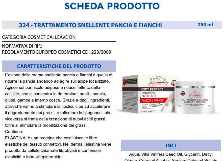 Trattamento Snellente Pancia e Fianchi 250 ml