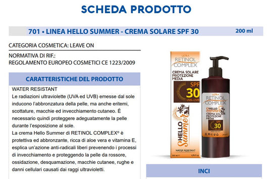 Crema Solare Protezione Media 30 SPF 200 ml