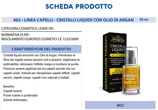 Cristalli Liquidi per Capelli Olio d'Argan 50 ml