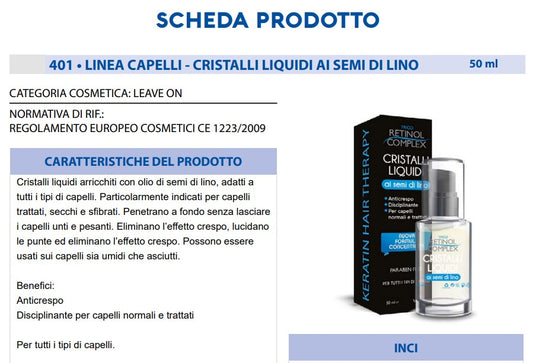 Cristalli Liquidi per Capelli ai Semi di Lino 50 ml