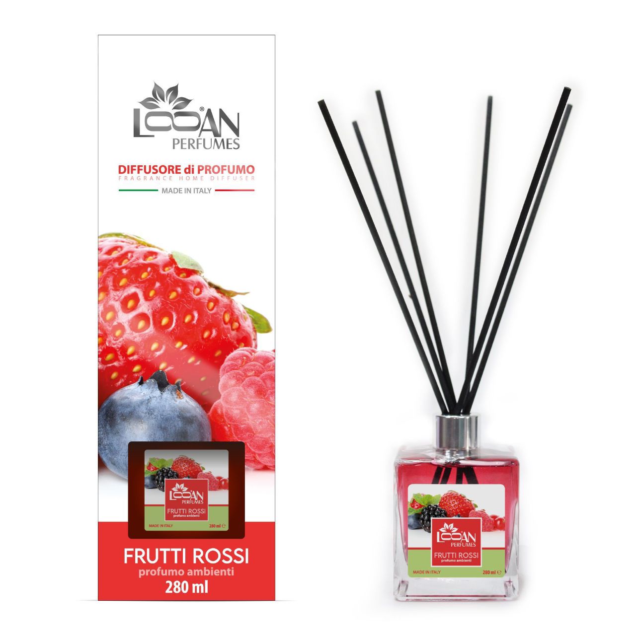 DIFFUSORE DI PROFUMO FRUTTI ROSSI MAXI FORMATO 280 ML