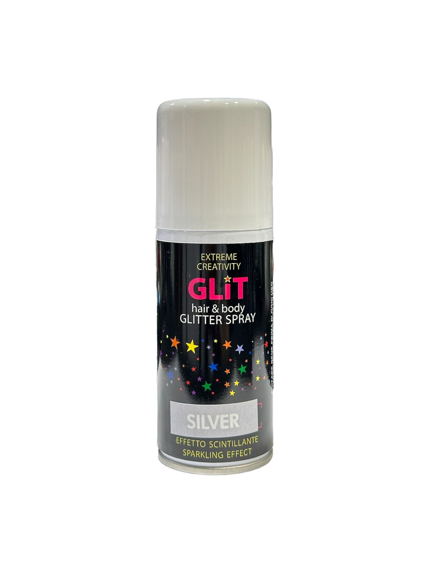 Spray Glitter per Corpo e Capelli Argento 100 ml