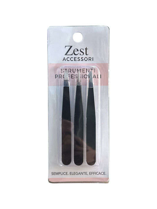 Set 3pz Pinzette Sopracciglia