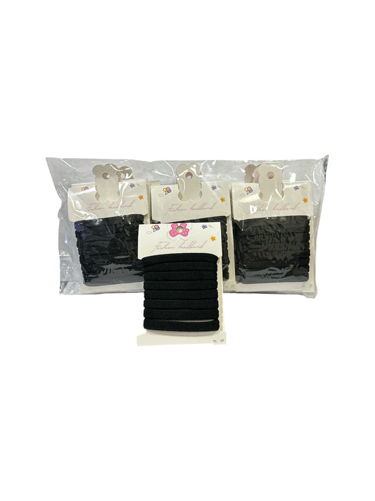 Confezione Elastici capelli nero su cartoncino