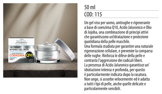 Cream viso uomo HYDRA GEL MEN con COENZIMA Q10 50ml