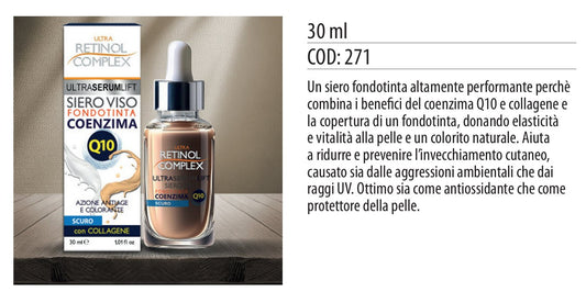 Siero fondotinta COENZIMA Q10 & COLLAGENE SCURO 30ml
