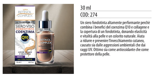 Siero fondotinta COENZIMA Q10 & COLLAGENE MEDIO 30ml