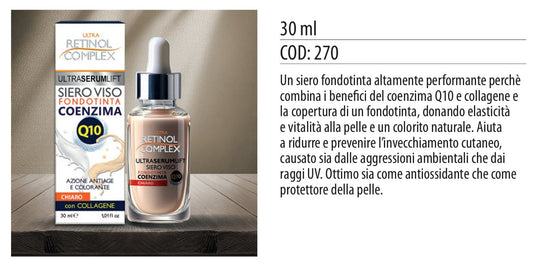 Siero fondotinta COENZIMA Q10 & COLLAGENE CHIARO 30ml