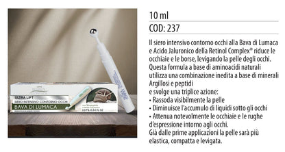 Siero intensivo contorno occhi roll-on BAVA LUMACA 10ml