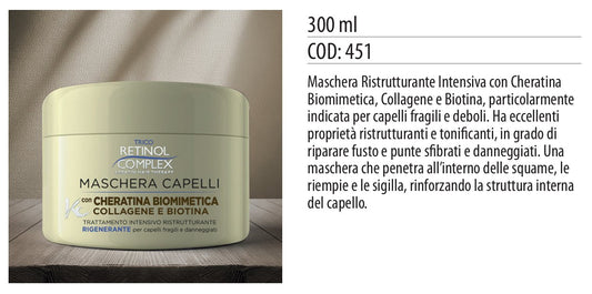 Maschera capelli TRATTAMENTO INTENSIVO RISTRUTTURANTE 300ml