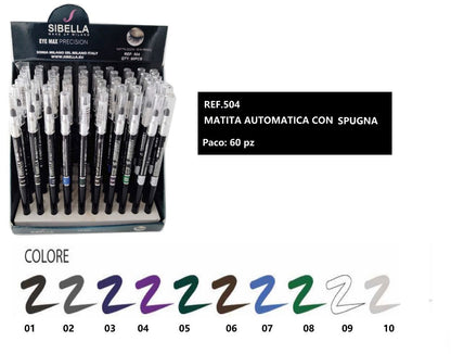 Sibella MATITA OCCHI automatica con spugna 10 colori