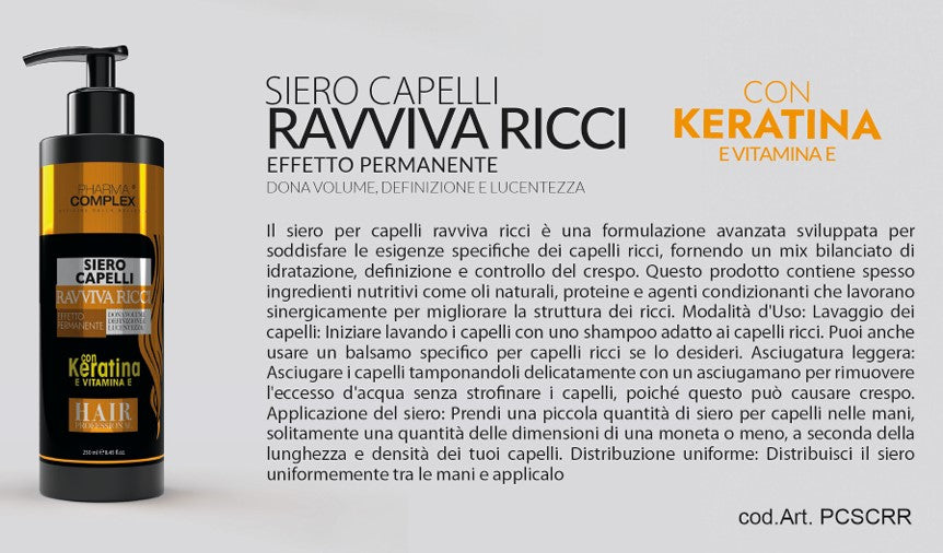 PHARMA COMPLEX SIERO CAPELLI RAVVIVA RICCI 250ml