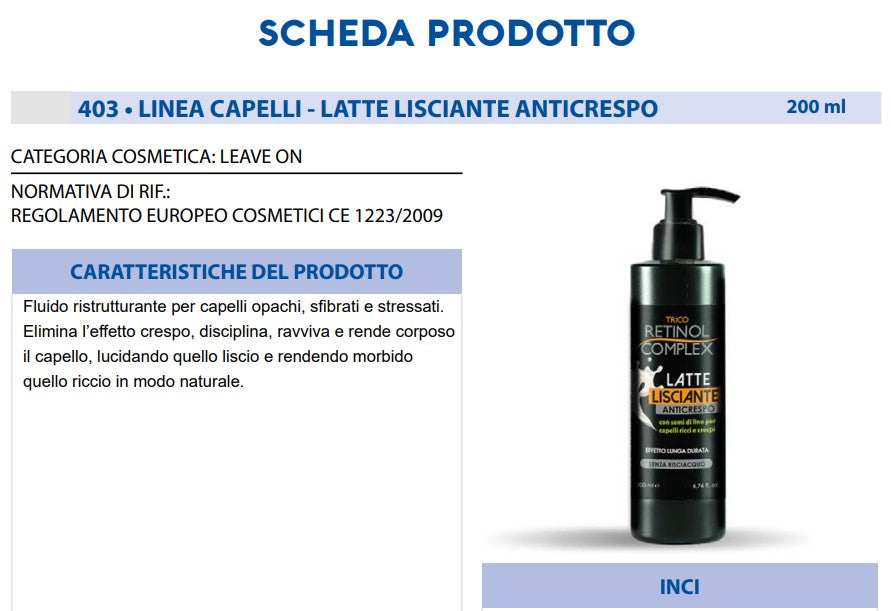 Latte Lisciante Anti-crespo 200 ml