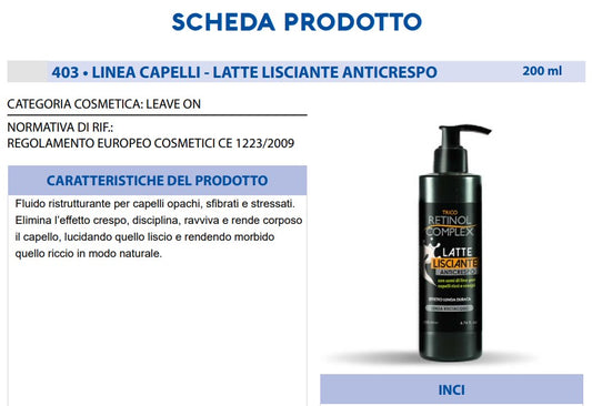 Latte Lisciante Anti-crespo 200 ml