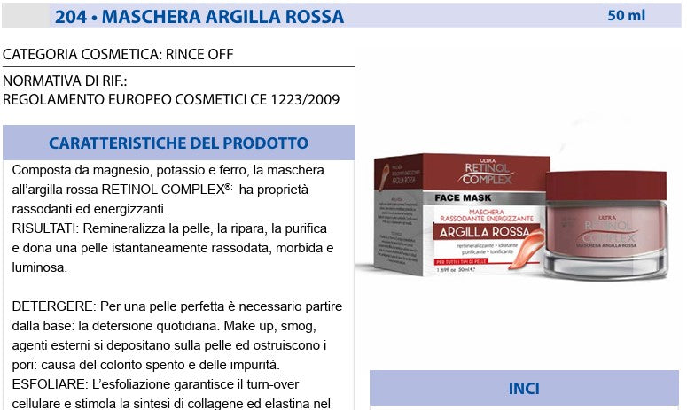 Maschera Argilla Rossa 50 ml