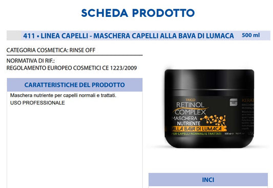 Maschera per Capelli alla Bava di Lumaca 500 ml