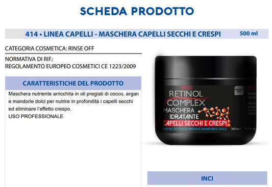 Maschera per Capelli Secchi e Crespi 500 ml