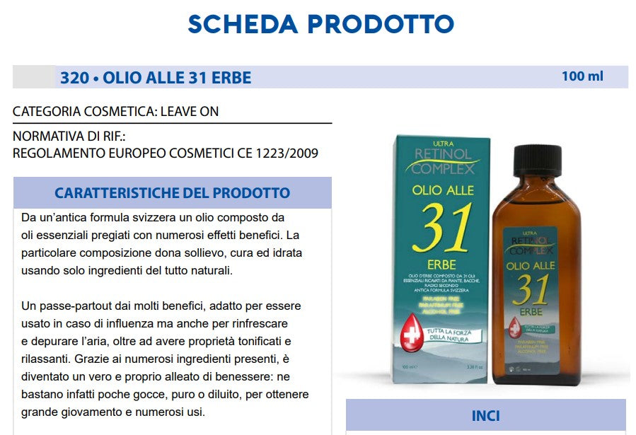 Olio alle 31 Erbe 100 ml